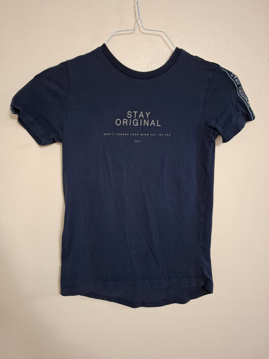 9-10y: Navy "Stay Original" T-shirt