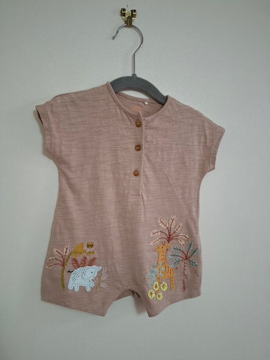 0-3m: Beautiful Next Jungle Embroidered Romper
