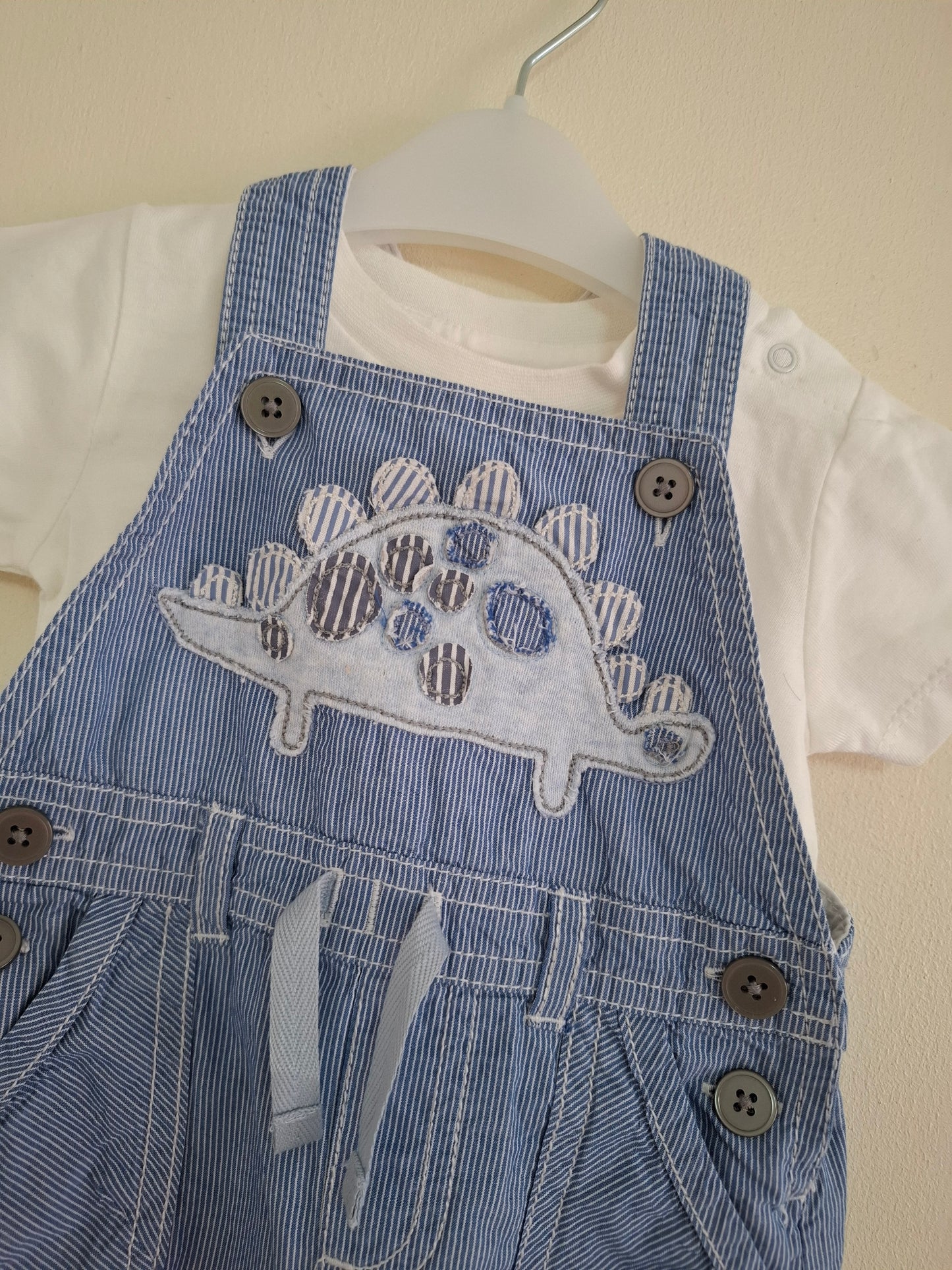 3-6m: Next Dino Cotton Dungerees