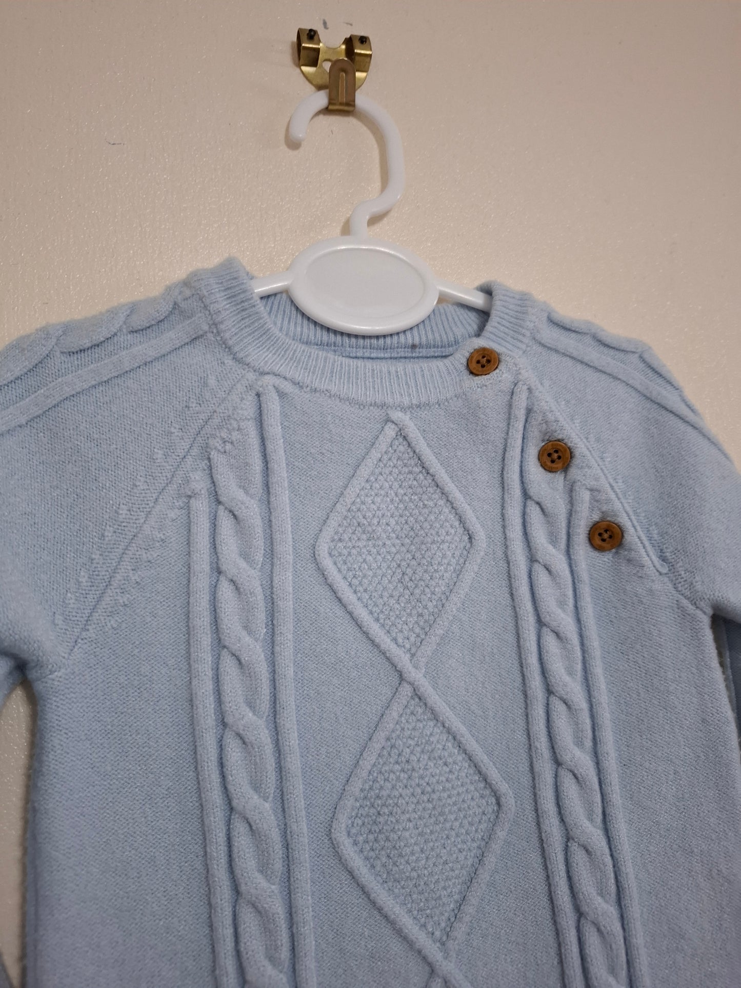 0-3m: Knitted romper