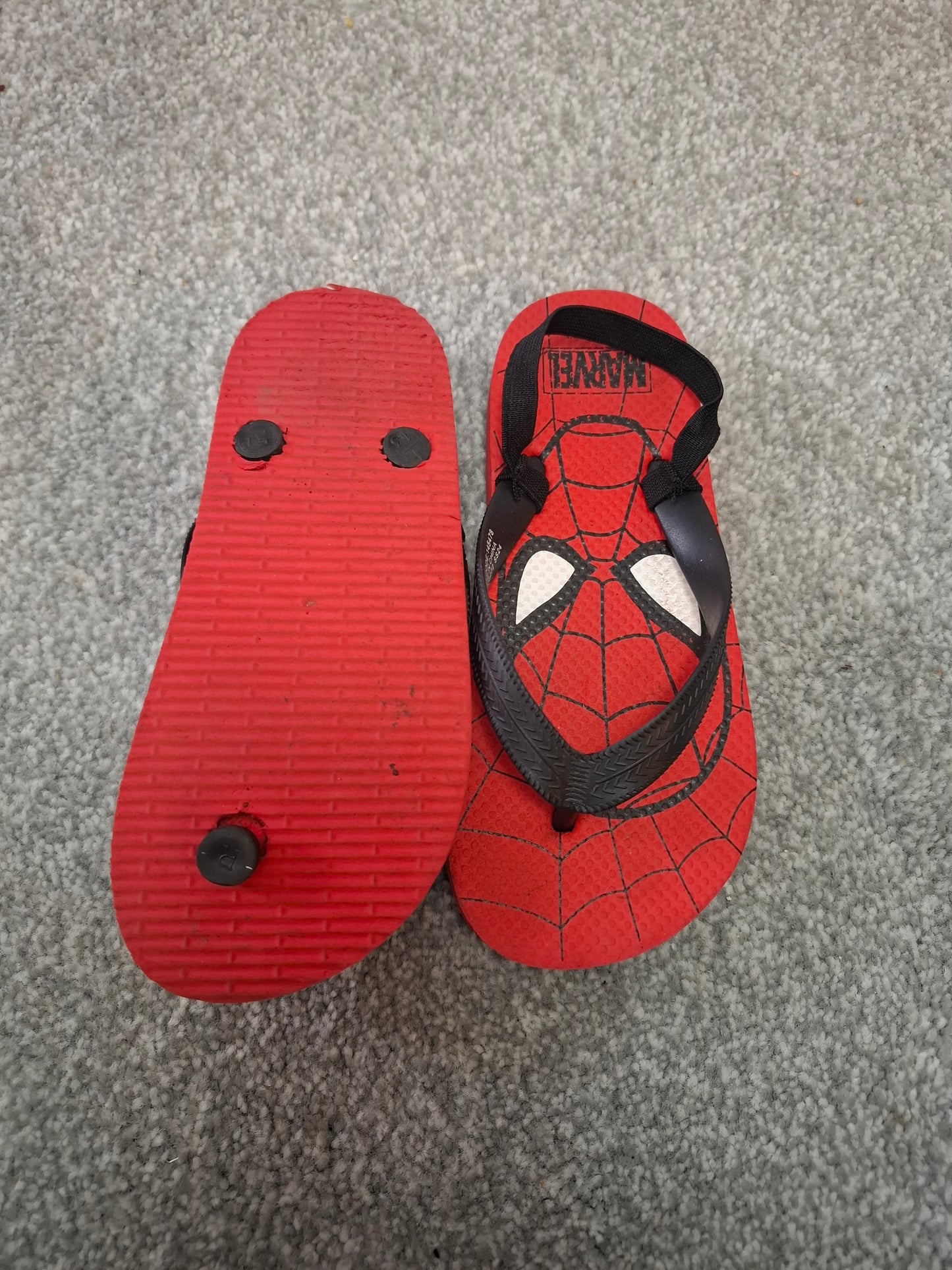 Size 13: Spiderman Flipflops