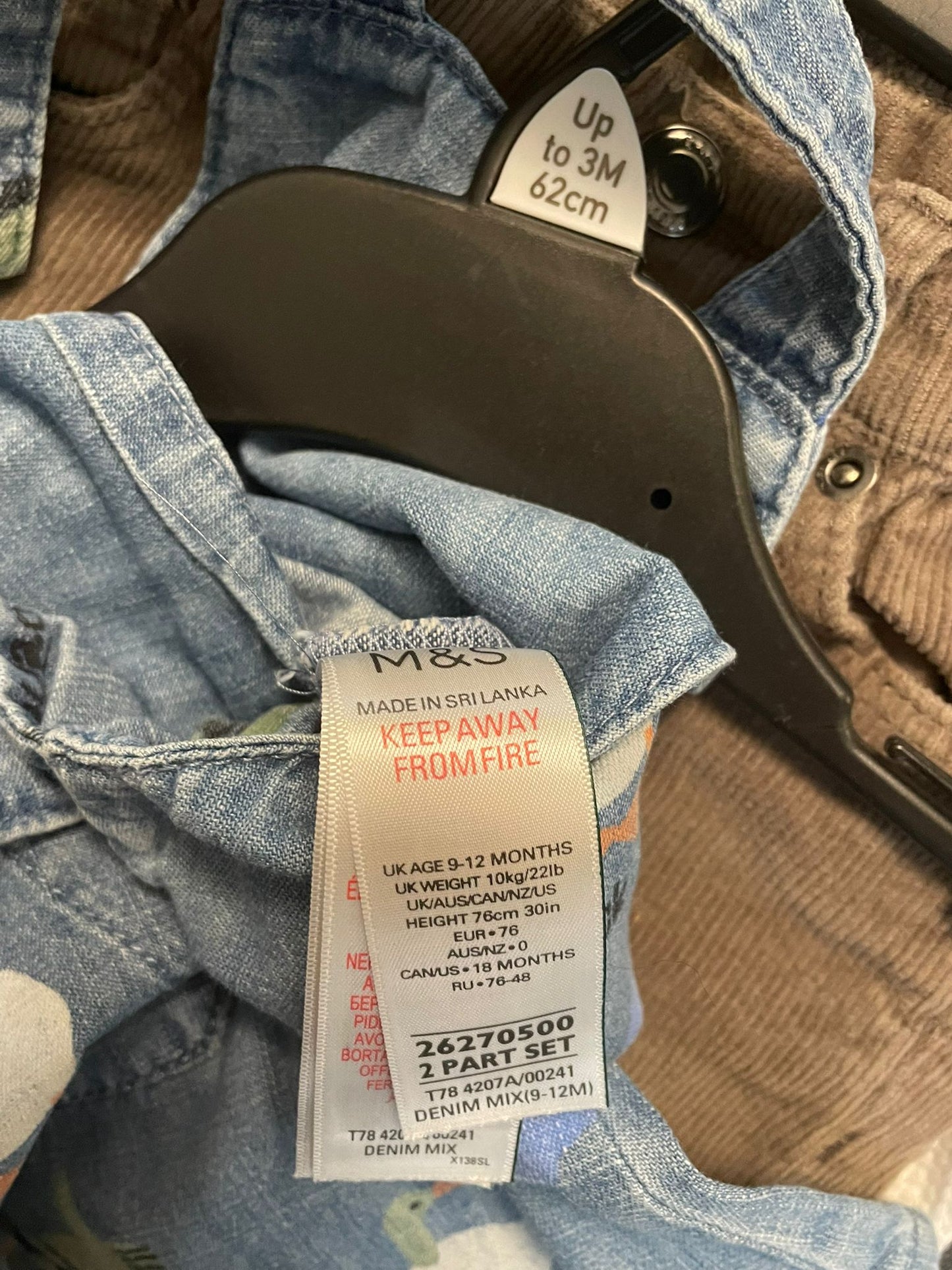 9-12m: M&S Soft Denim Dungarees