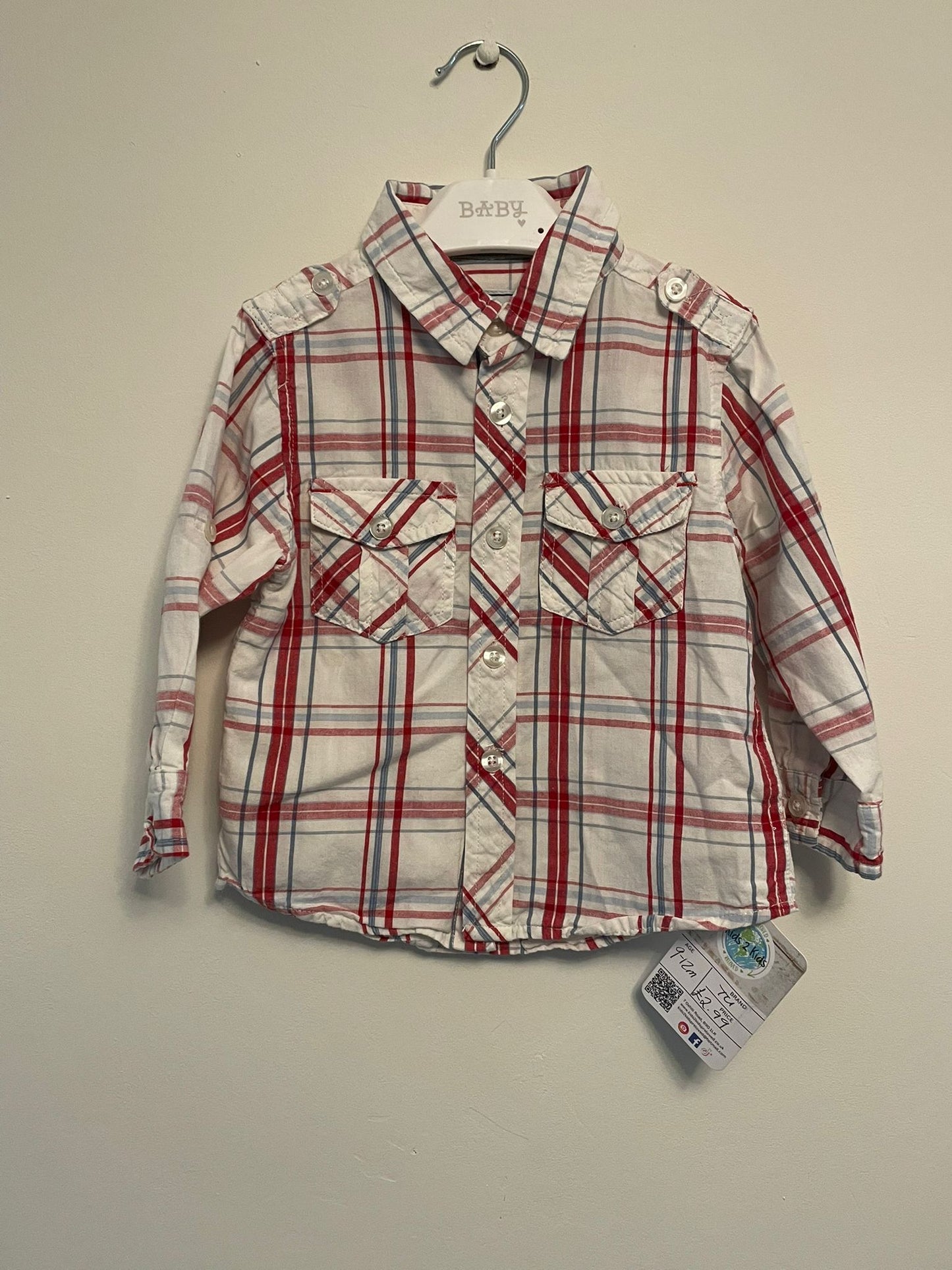 9-12m: Cotton Chequered Shirt