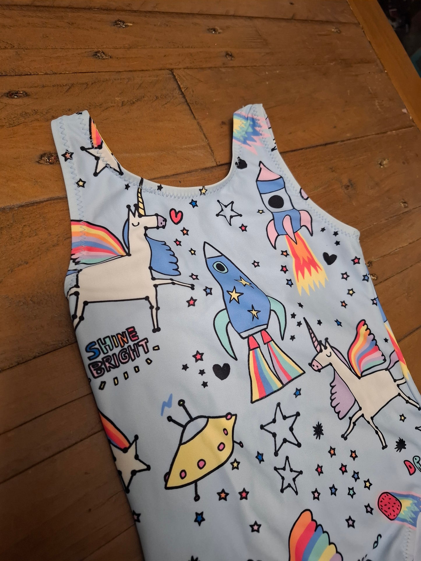 2-3y: Next Space Unicorn Swimming Costume & Matching Swim Hat