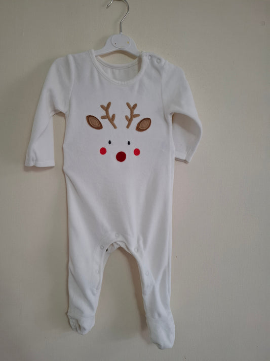 9-12m: M&S Velour Sleepsuit