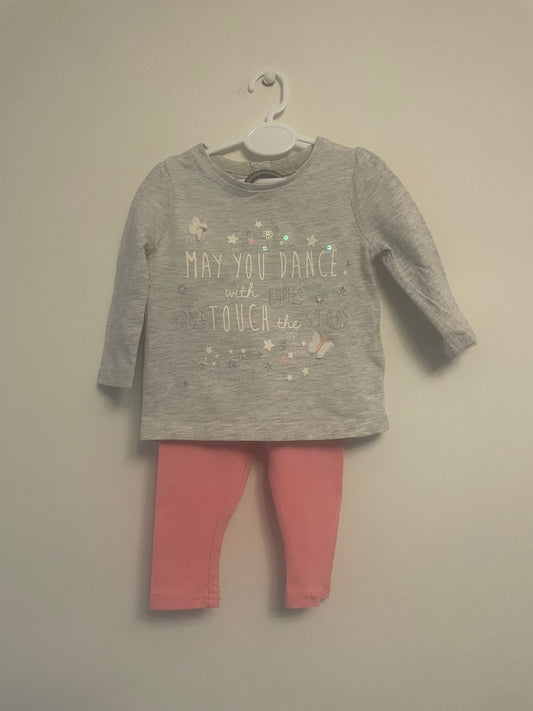 3-6m: "May you Dance With Fairies and Touch the Stars" Legging Set