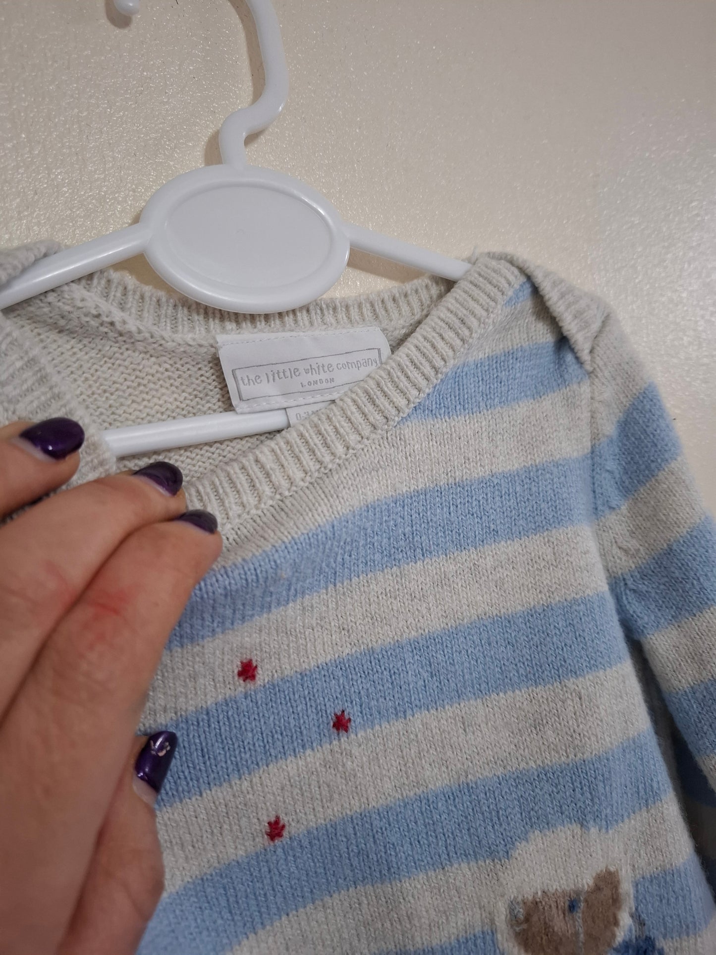 0-3m: Little White Company Knitted Jumper