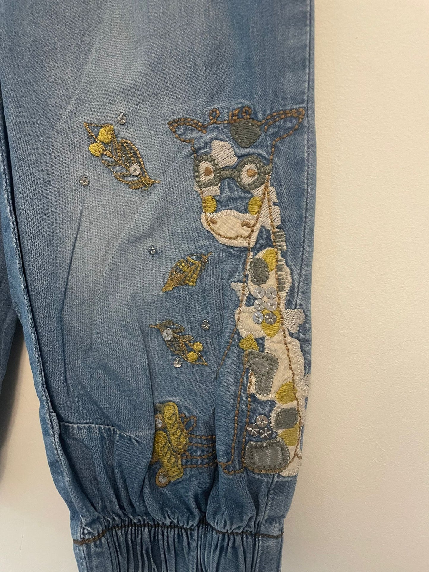 2-3y: Embroidered Soft Denim Jeans