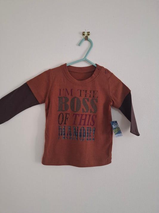 6-9m: BNWT "I'm the boss of this manor" Top