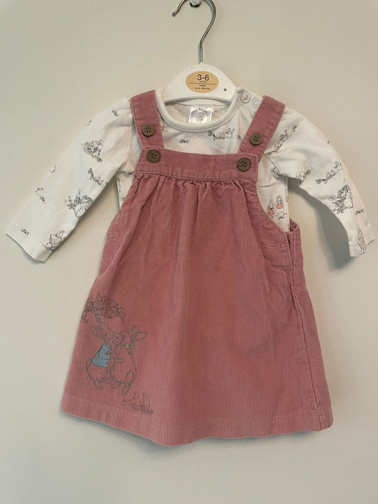 0-3m: Peter Rabbit Courdroy Pinafore and Matching Vest