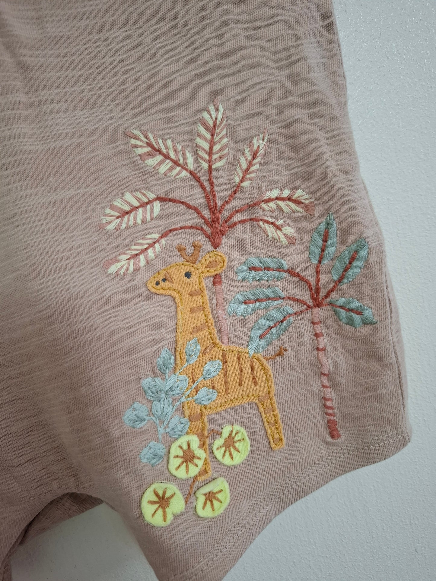 0-3m: Beautiful Next Jungle Embroidered Romper