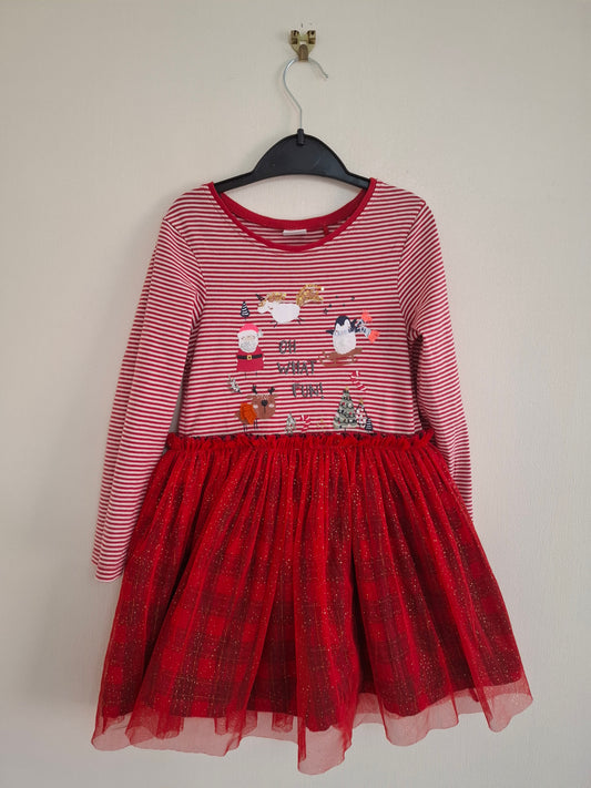 5-6y: Next Embroidered Christmas Dress