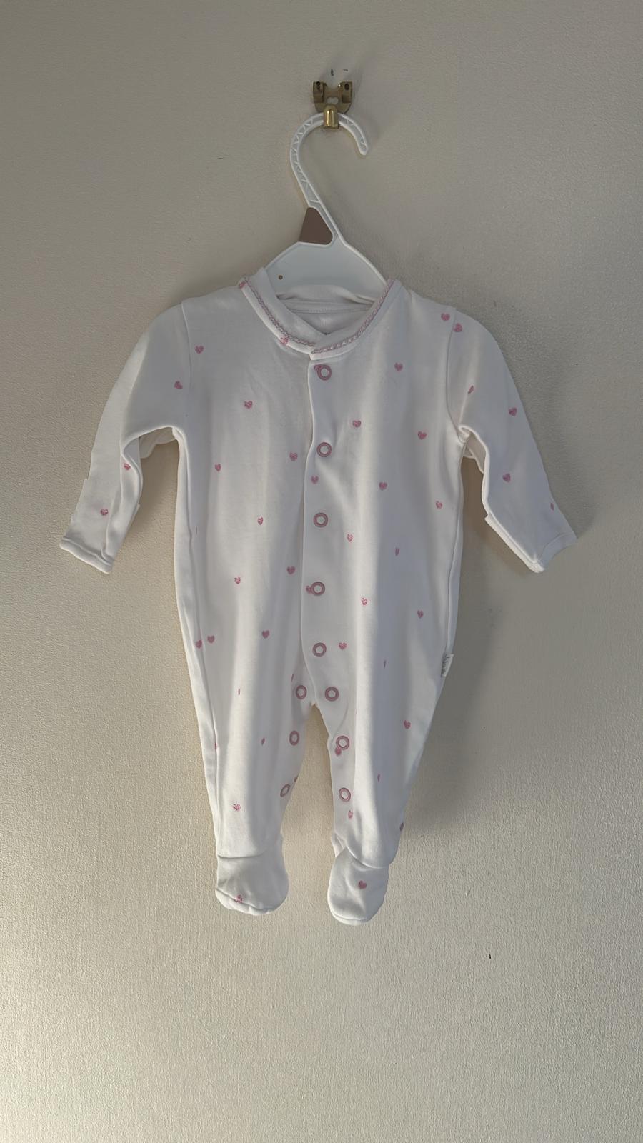 Newborn: Jojo Mamen Bebe Embroidered Sleepsuit & Matching Hat