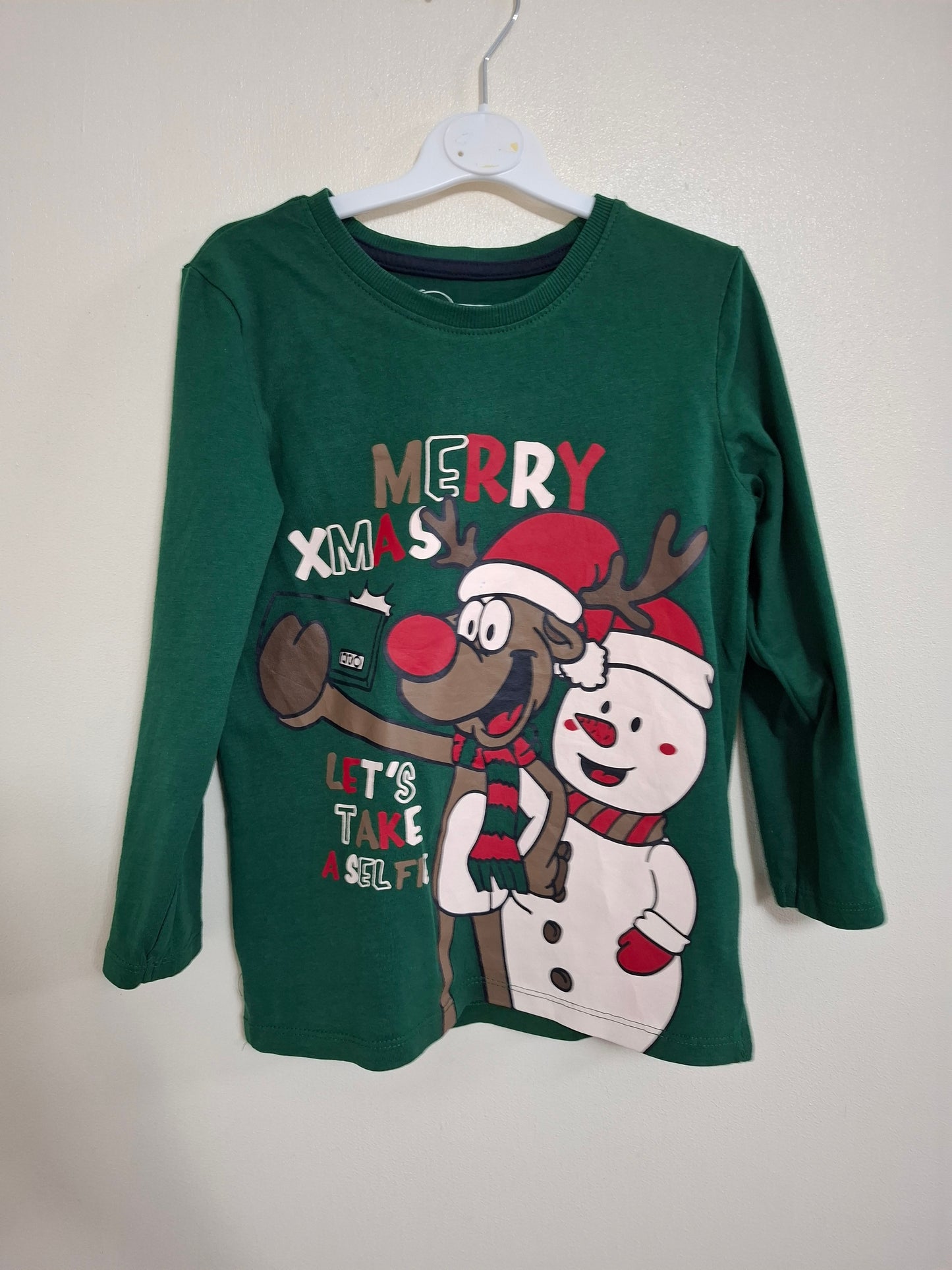 5-6y: "Let's Take a Selfie" Christmas Top