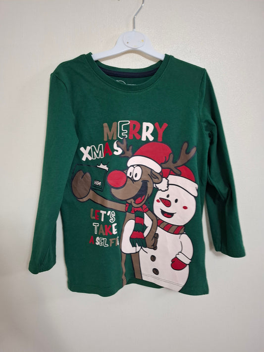 5-6y: "Let's Take a Selfie" Christmas Top