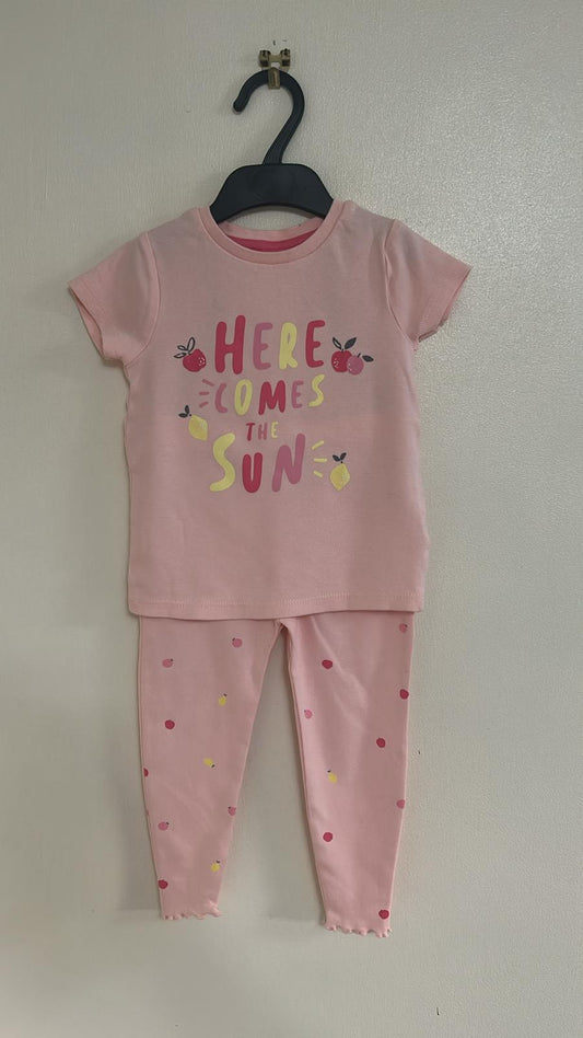 2-3y: "Here Comes the Sun" Cotton Pyjamas