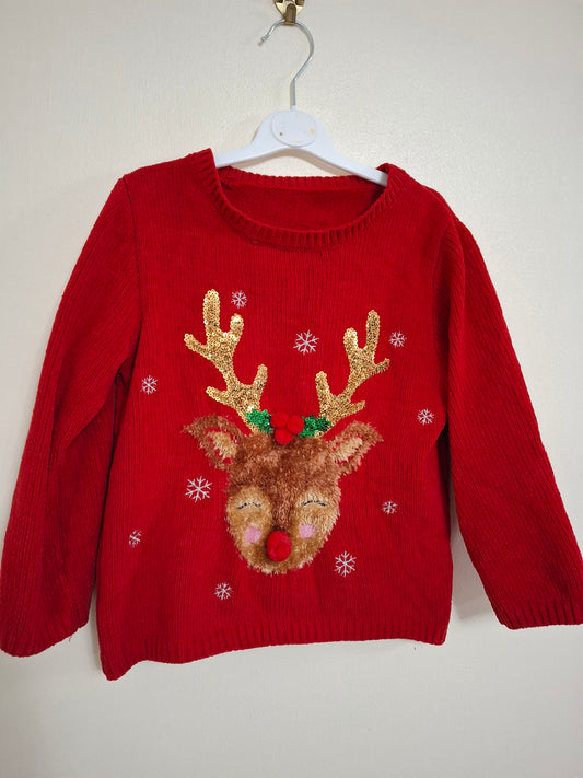 4-5y: Soft Knitted Reindeer Jumper