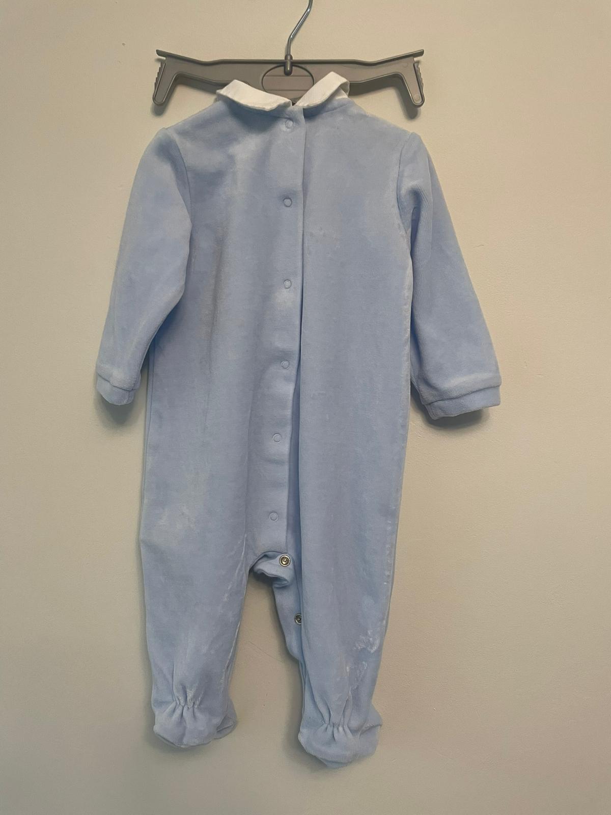 2-4m: Mayoral Velour Embroidered Sleepsuit
