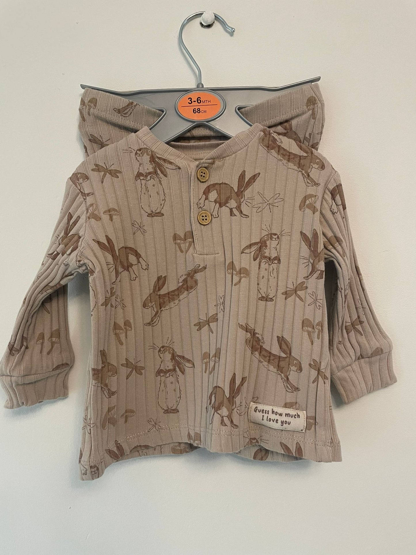 0-3m: "Guess How Much I Love You" Ribbed Legging Set