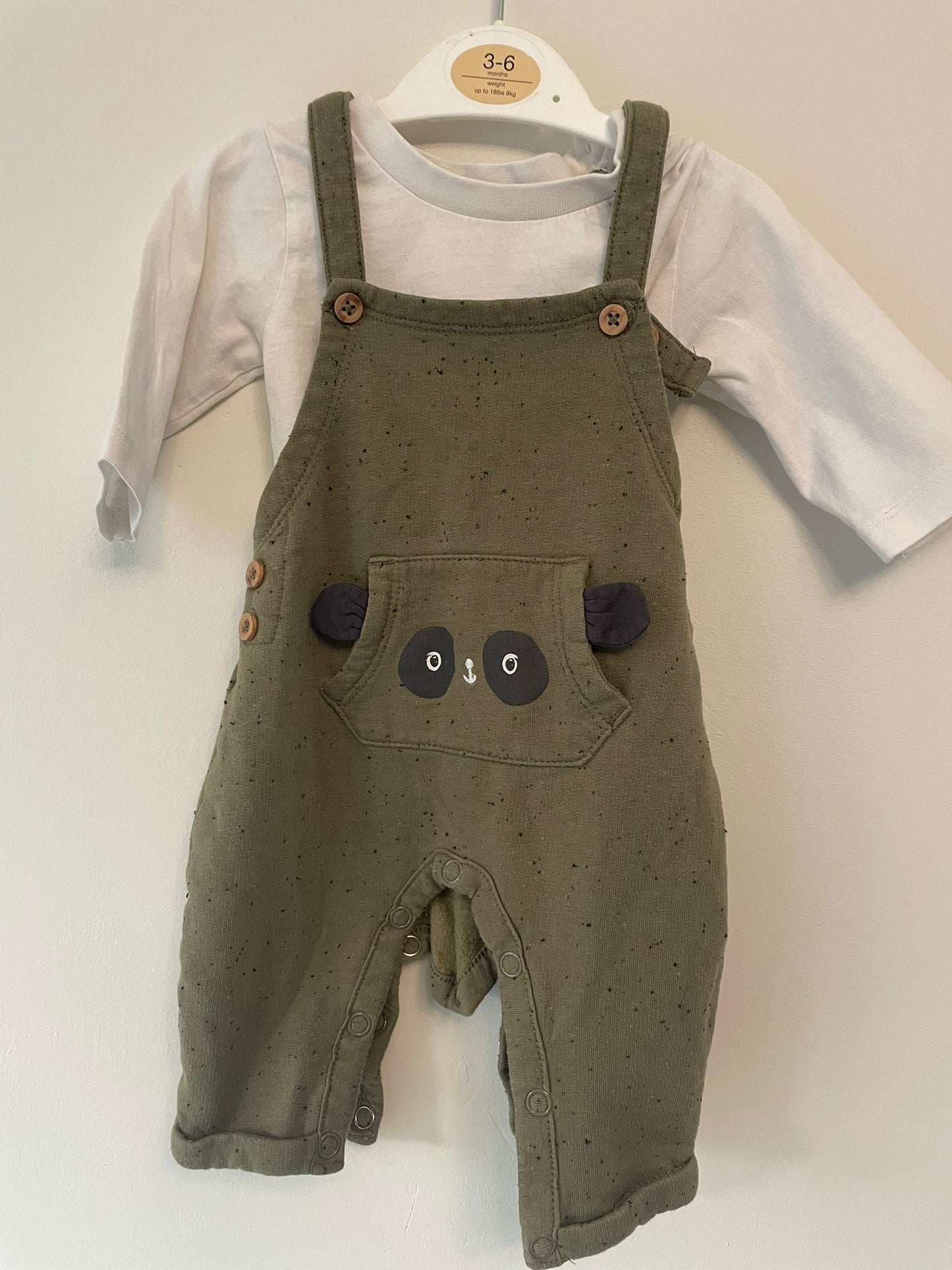 0-3m: Jersey Dungeree Set