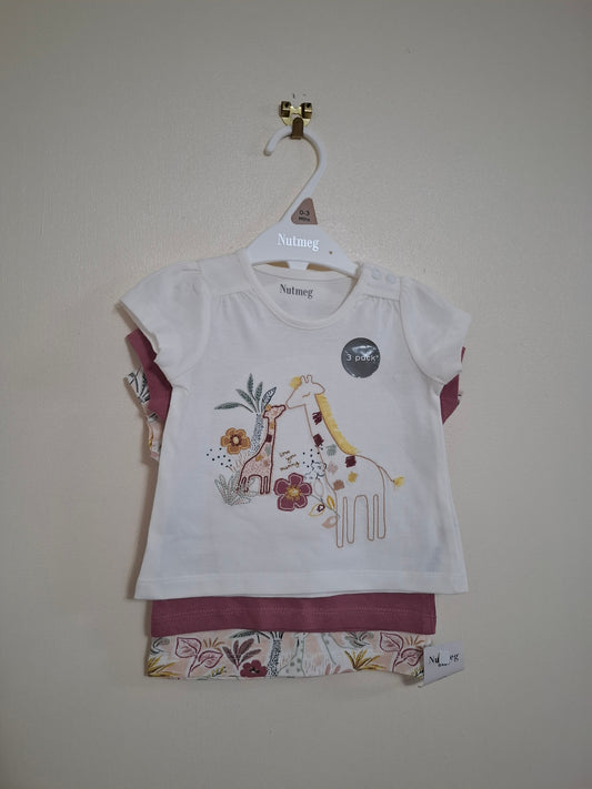 0-3m: Bnwt Set of 3 T-shirts