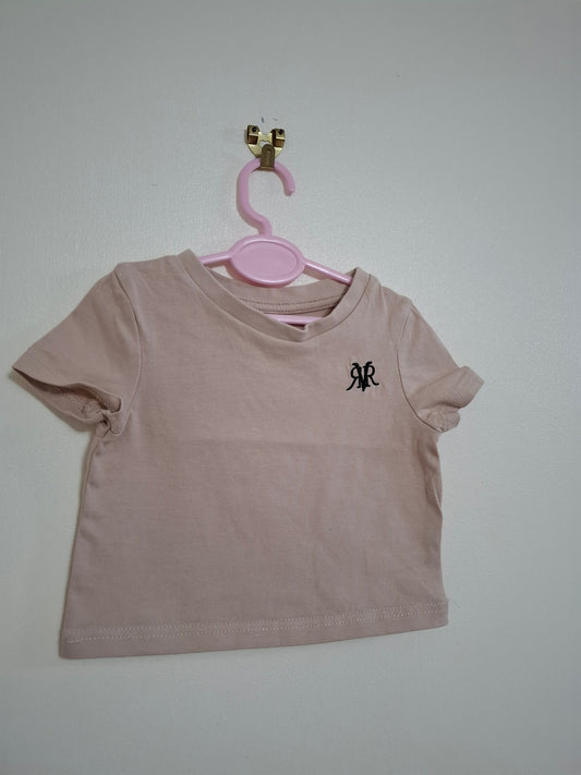 0-3m: River Island Beige T-shirt