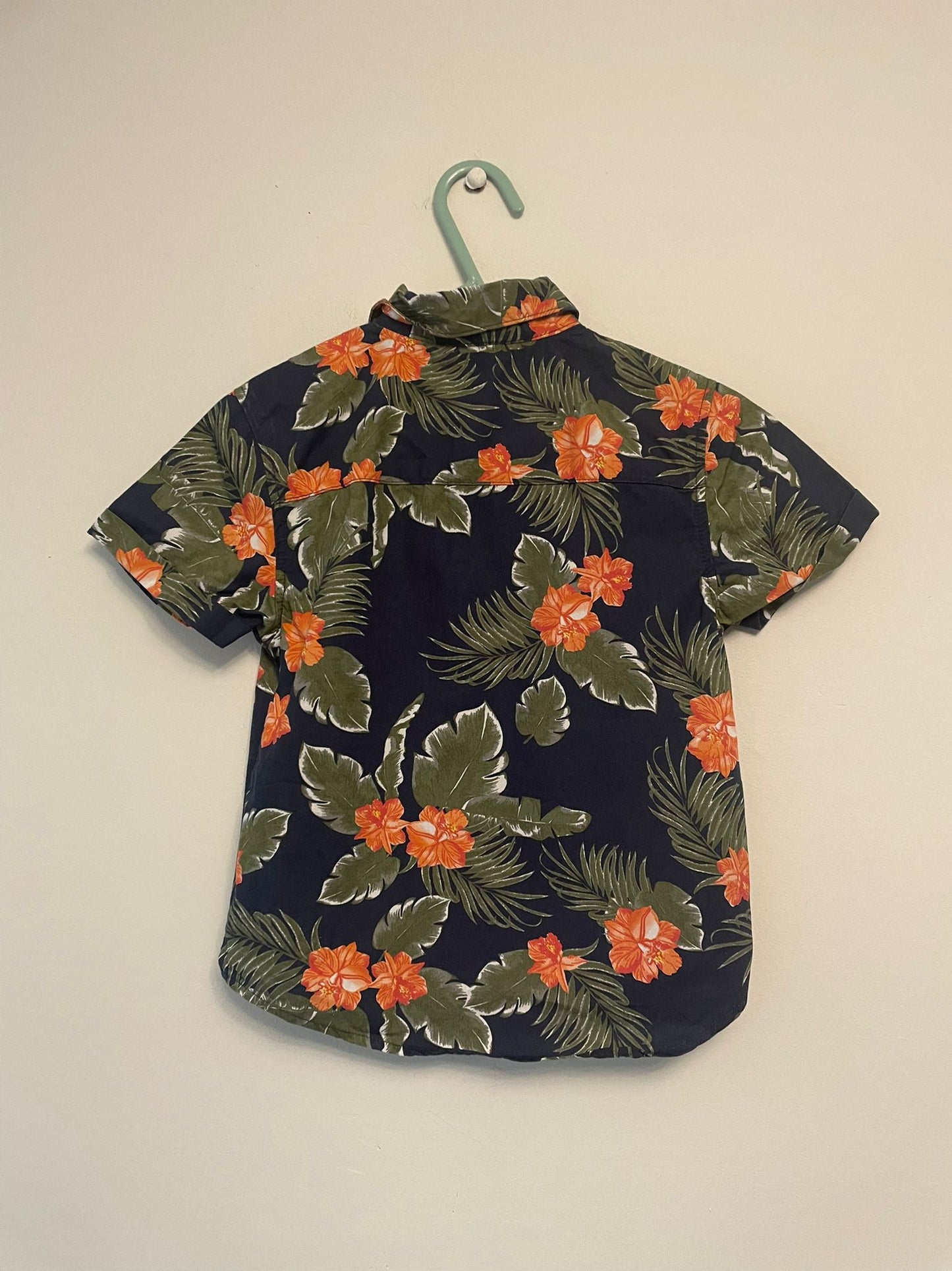 3-4y: Floral Short Sleeved Shirt