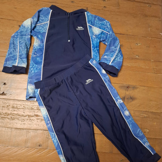 3-4y: Trespass 2 Piece Swim Set (full body)