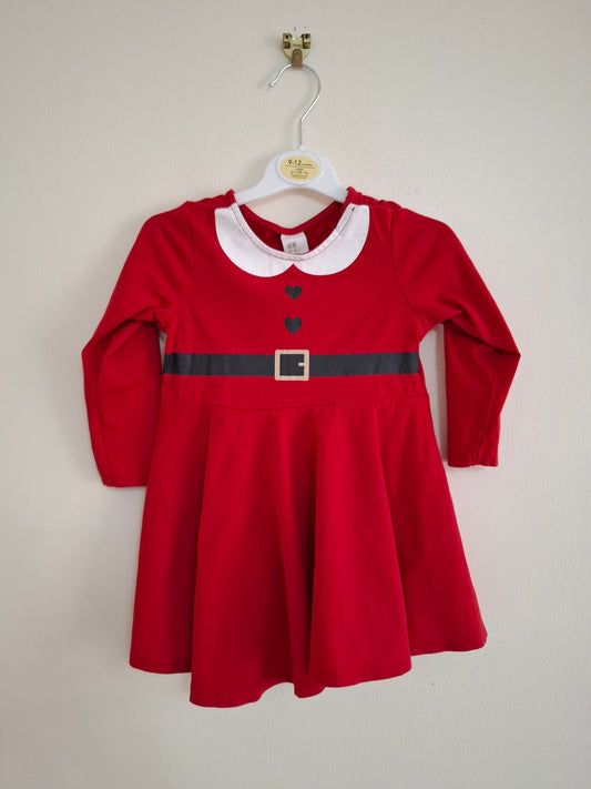 9-12m: Cotton Santa Dress