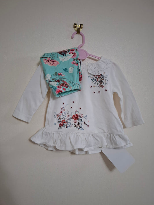 0-3m: Next Floral Legging Set