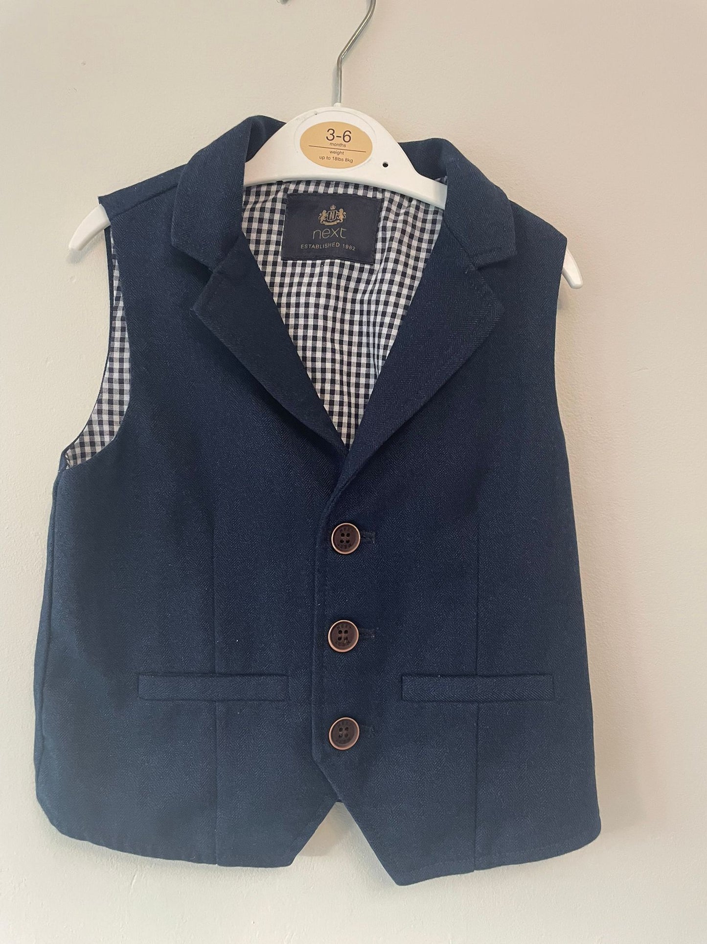 12-18m: Next Navy Waistcoat