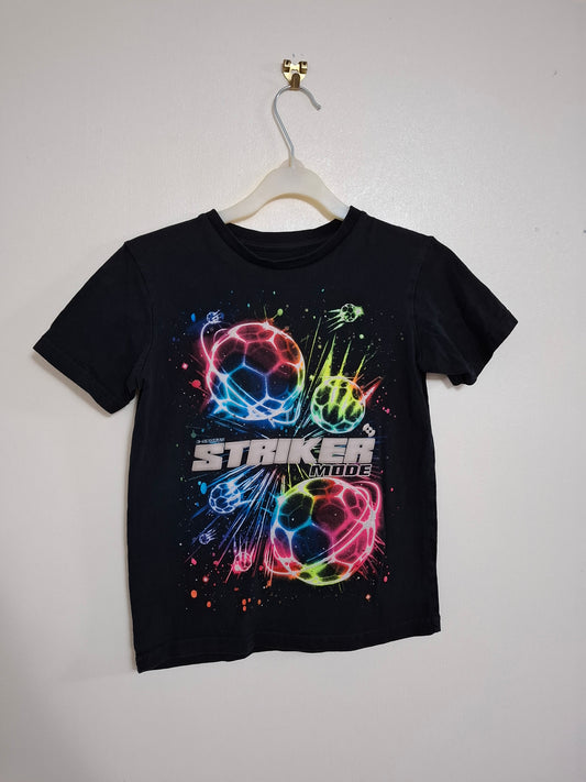 8-9y: Black "Striker Mode" T-shirt