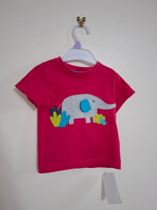 6-12m: Frugi Elephant Applique T-shirt