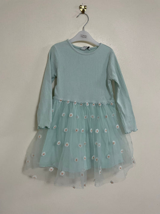 3-4y: Long Sleeved Daisy Dress
