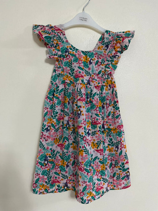 2-3y: Jungle Themed Cotton Dress