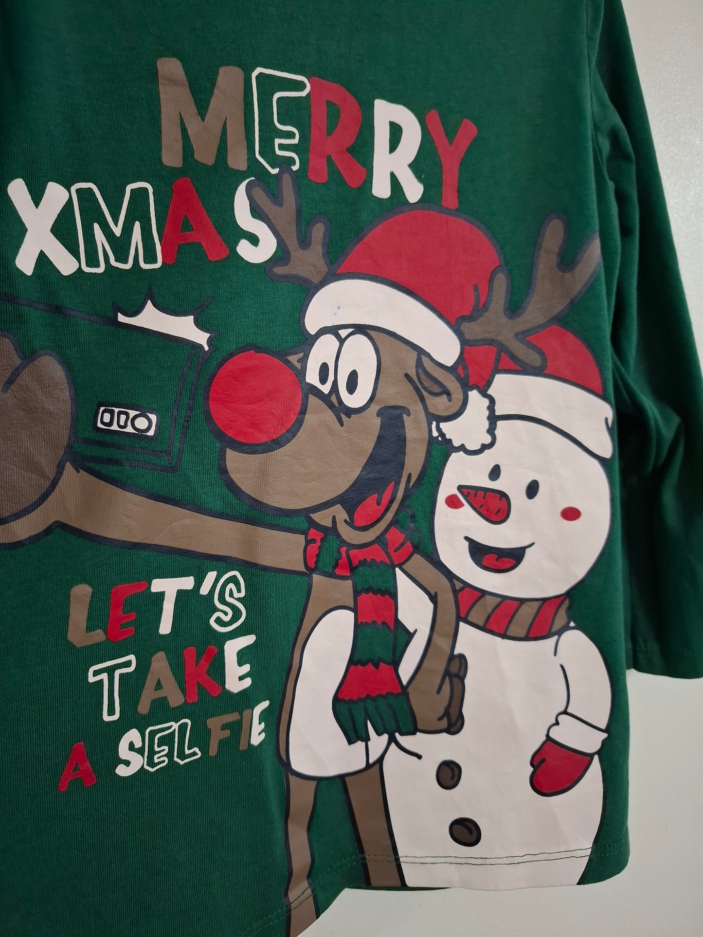 5-6y: "Let's Take a Selfie" Christmas Top