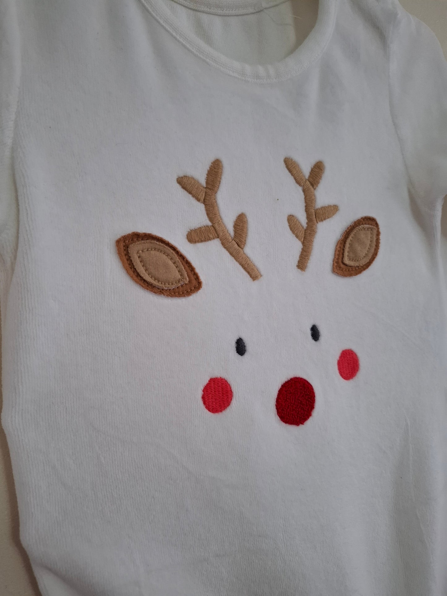 9-12m: M&S Velour Sleepsuit