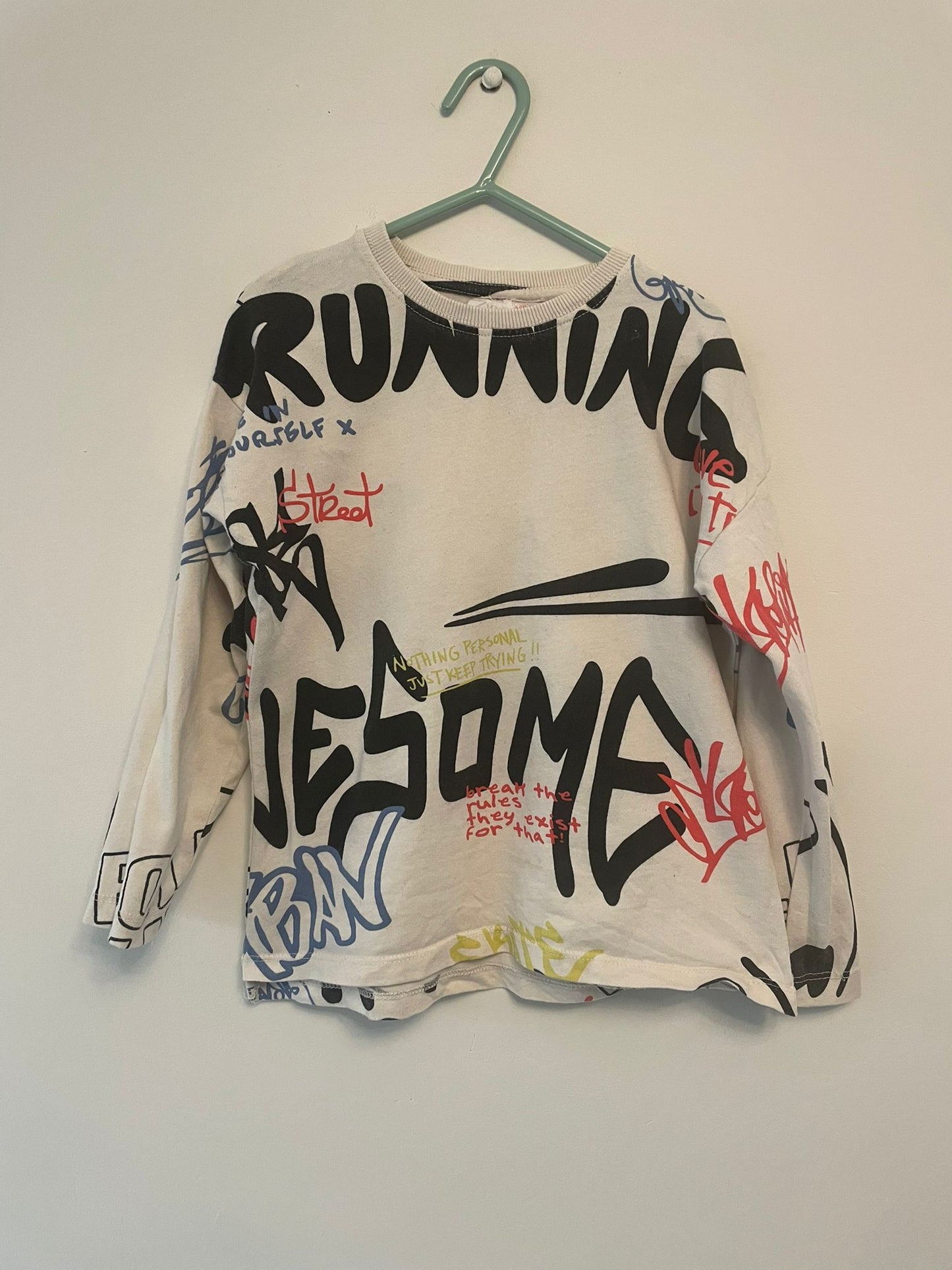 4-5y: Zara Graffiti Long Sleeved Top