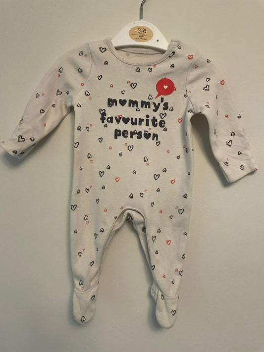 Newborn: "Mummy's favourite Person" Sleepsuit
