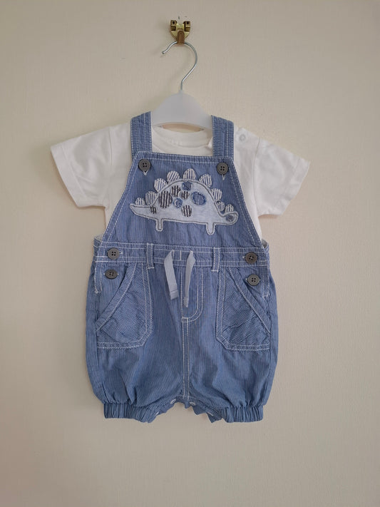 3-6m: Next Dino Cotton Dungerees