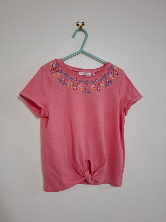 6-7y: Fatface Camel Embroidered Top