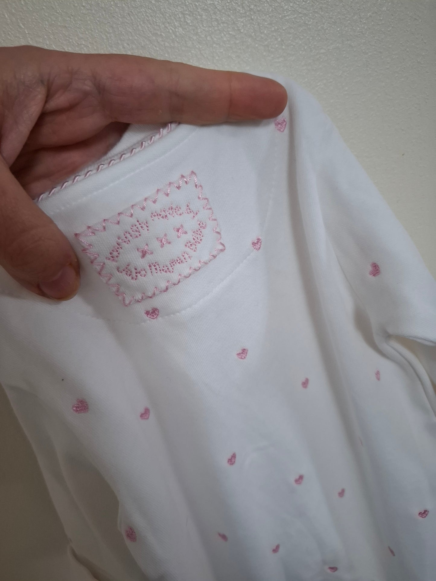 Newborn: Jojo Mamen Bebe Embroidered Sleepsuit & Matching Hat