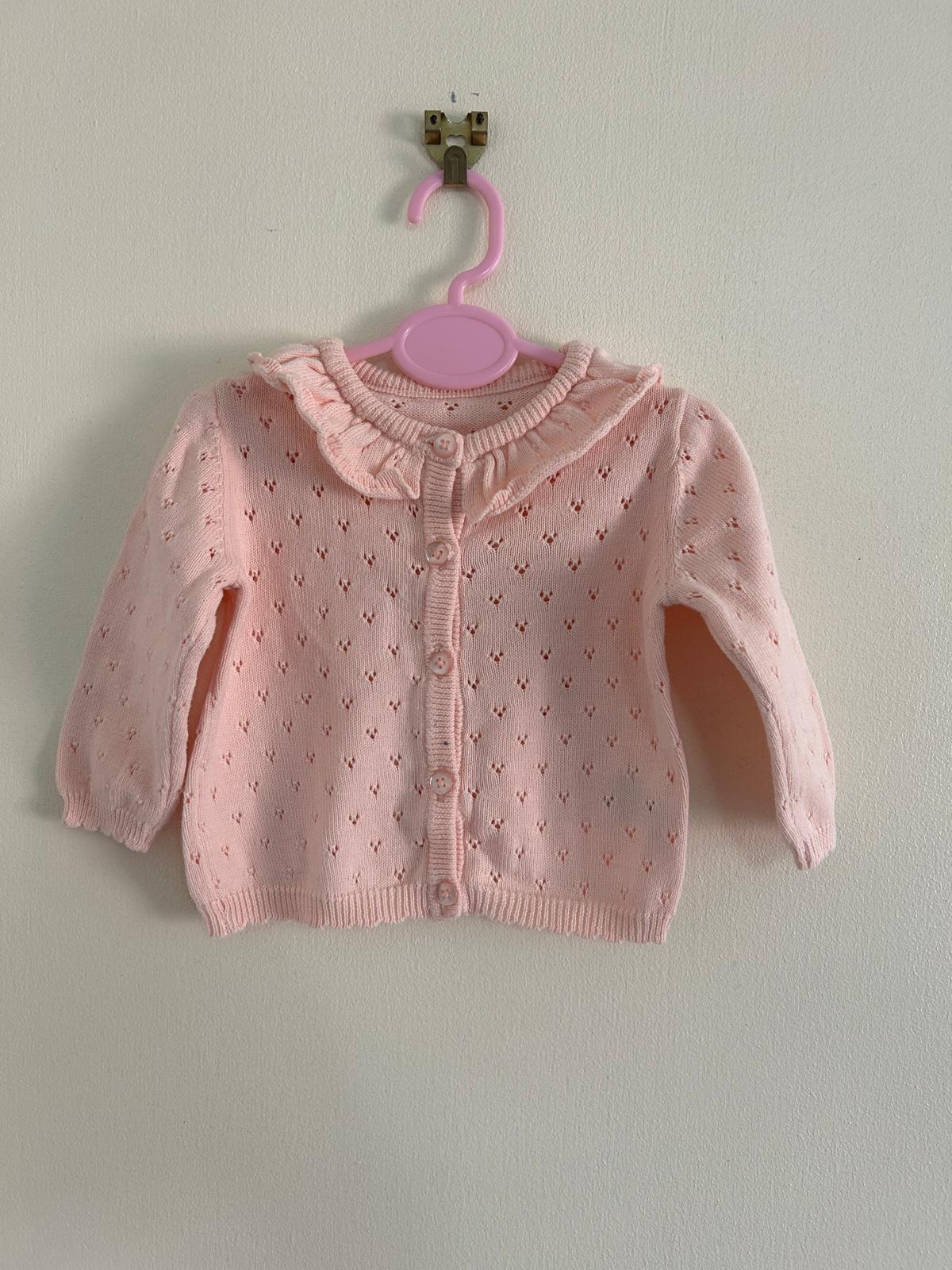 0-3m: Peach Delicate Cardigan