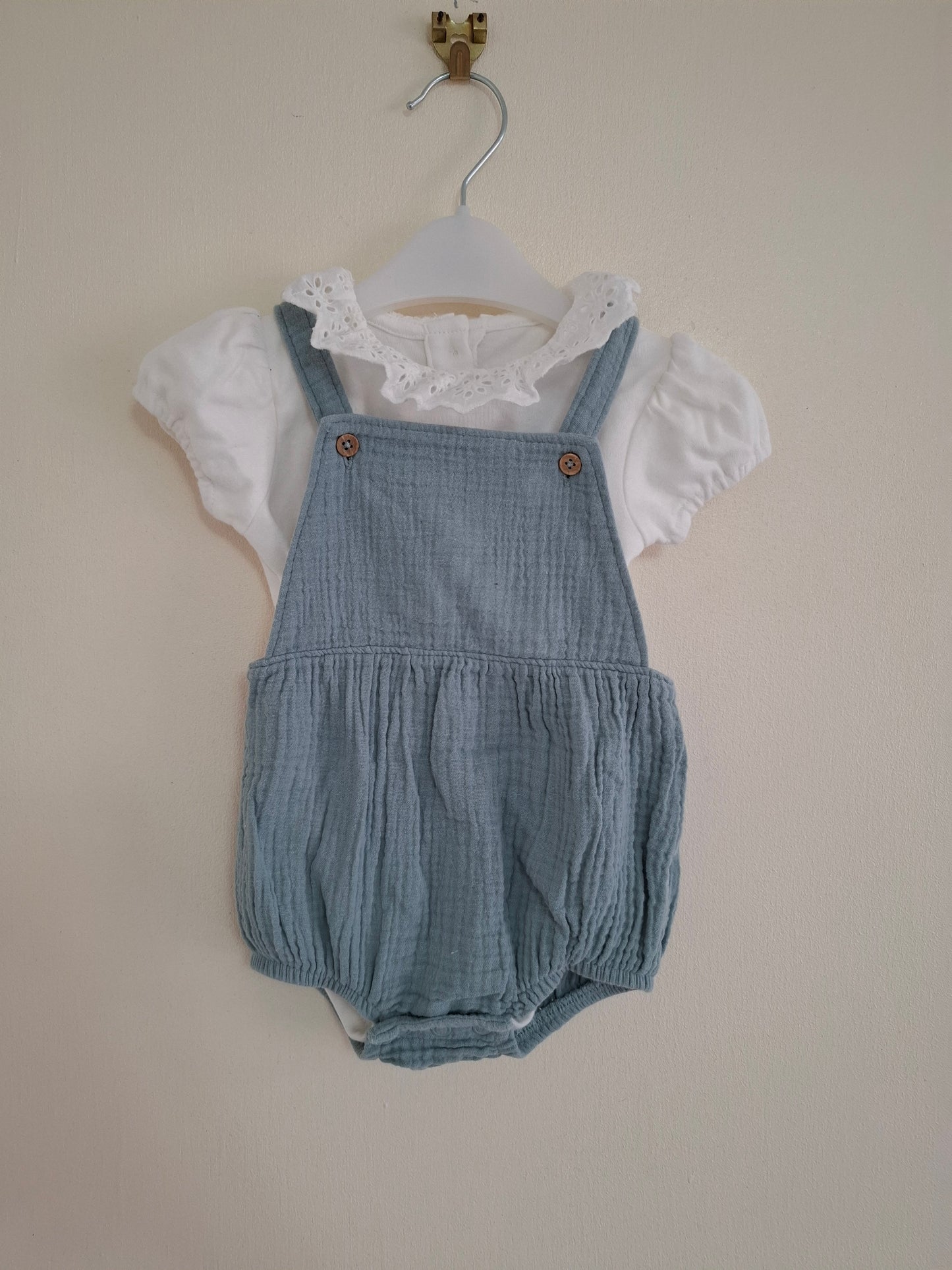 3-6m: Cheesecloth Cotton 2- Peice Set