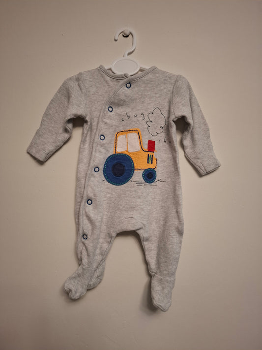 New Baby ( 7.5lb): Set of 2 Tractor Sleepsuits