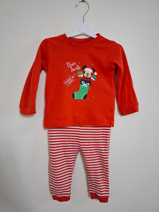 9-12m: Orange Mickey Mouse Pyjamas