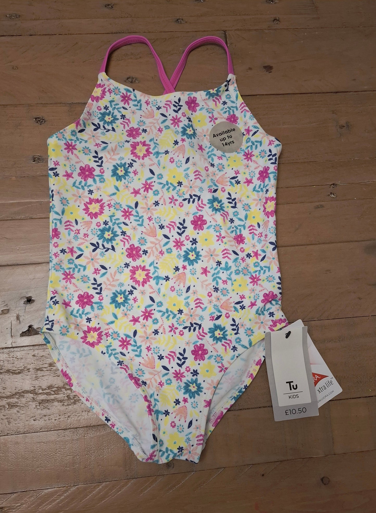 6y: Bnwt Flowery Swimming Costume