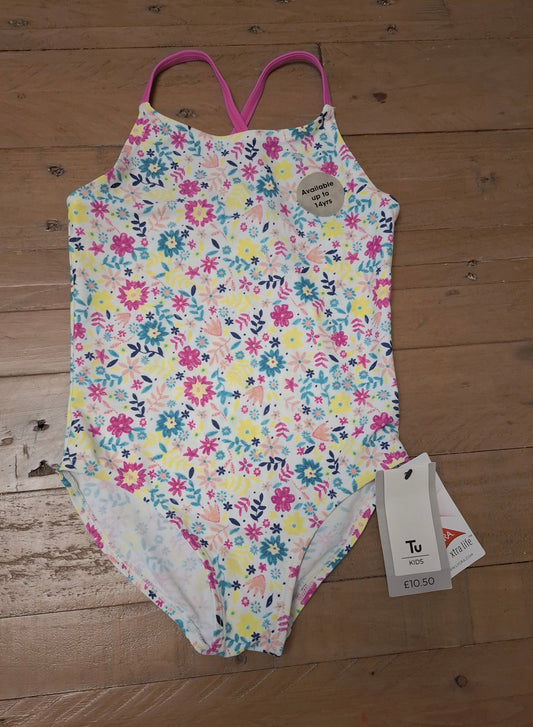 6y: Bnwt Flowery Swimming Costume