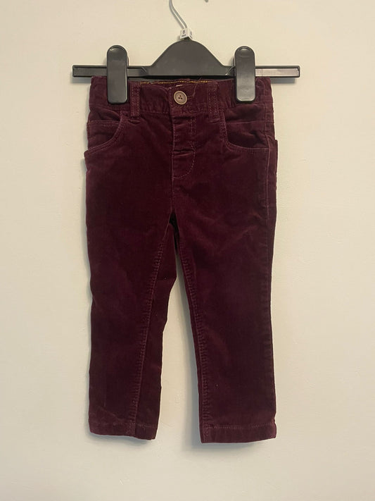 9-12m: Next Deep Purple Corduroy Trousers