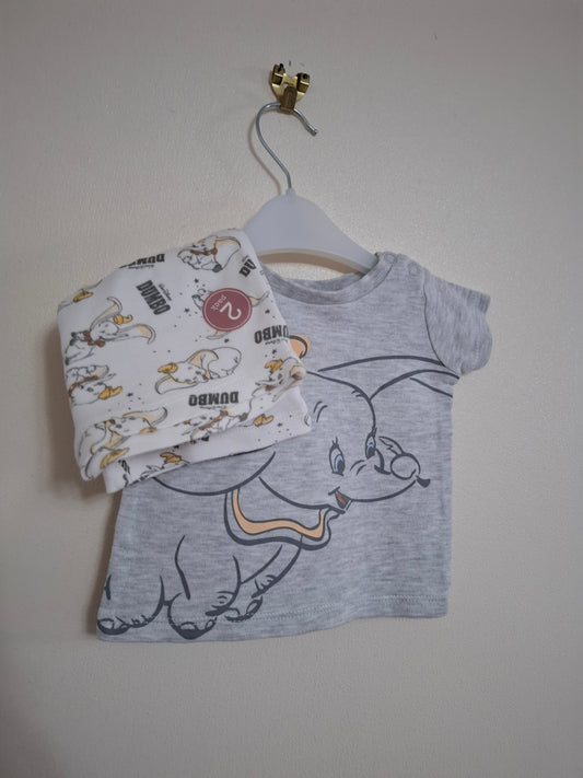 0-3m: Dumbo Shorts set